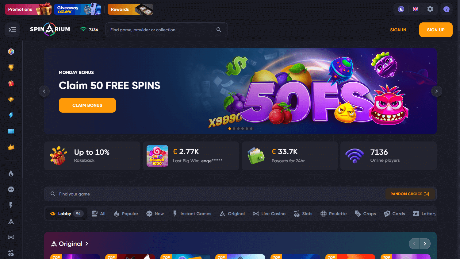 westace casino free spins