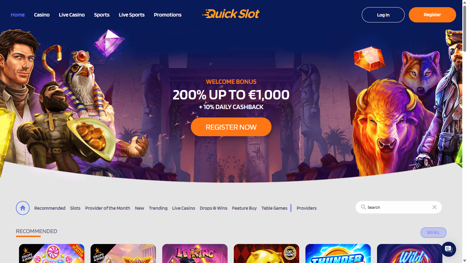 quickslot_casino_homepage_desktop