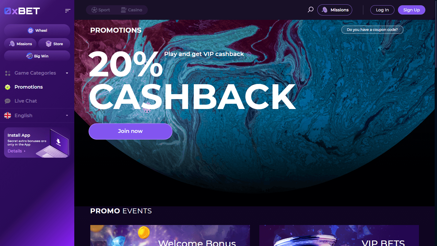 0x.bet_casino_promotions_desktop