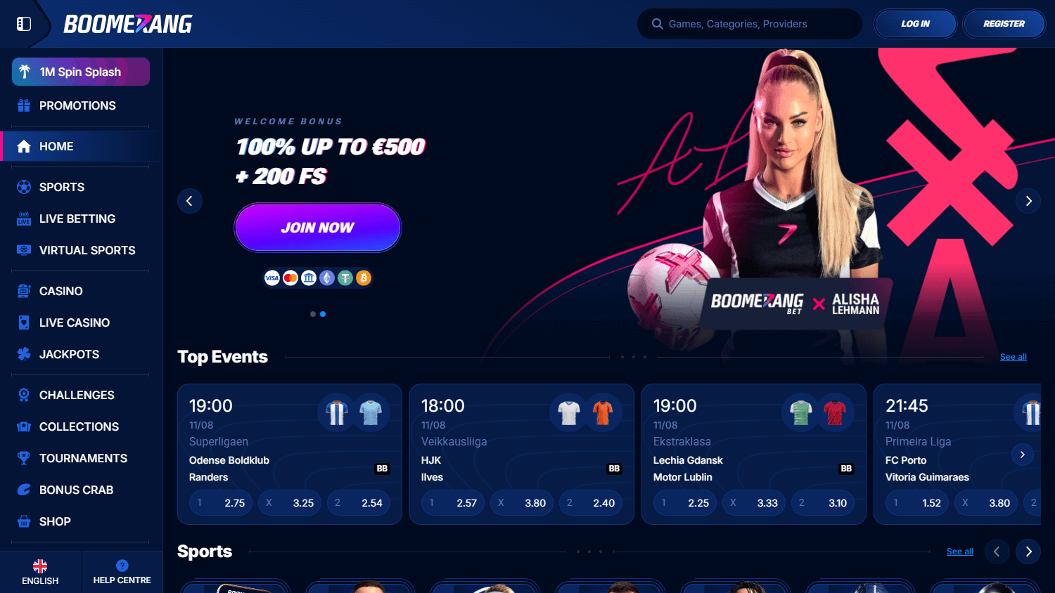 Boomerang Wetten: BoomerangCasino Bonus für Spieler aus Deutschland