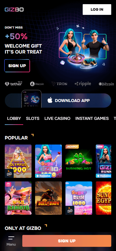 gizbo_casino_homepage_mobile