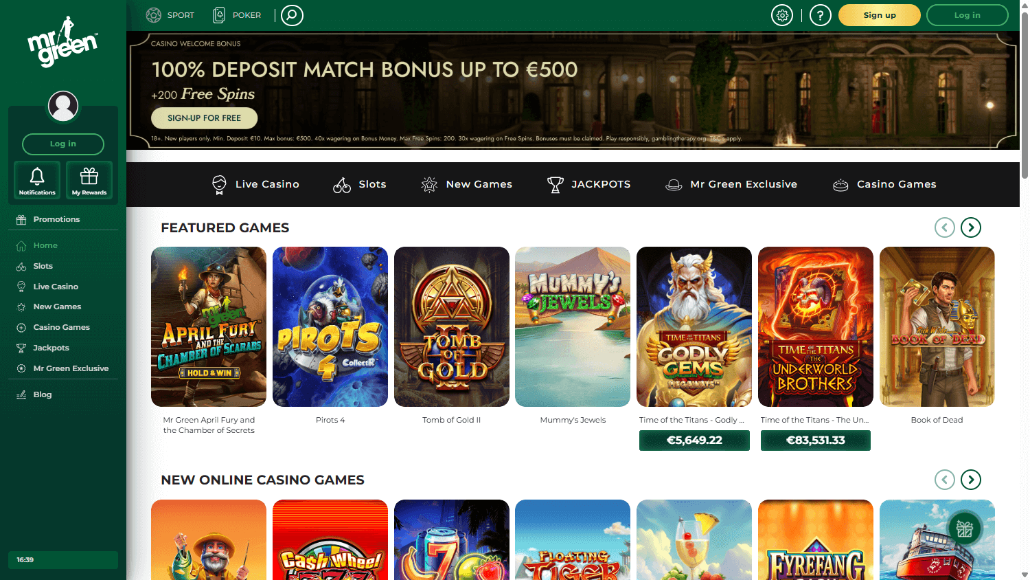 Mr_Green_Casino_homepage_desktop