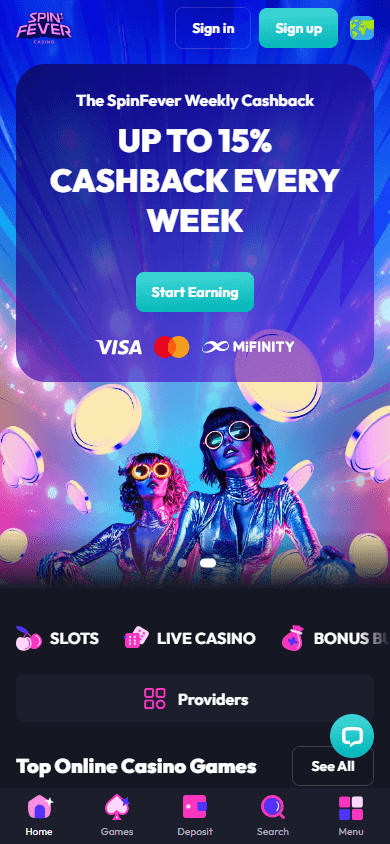 Spin_Fever_Casino_homepage_mobile