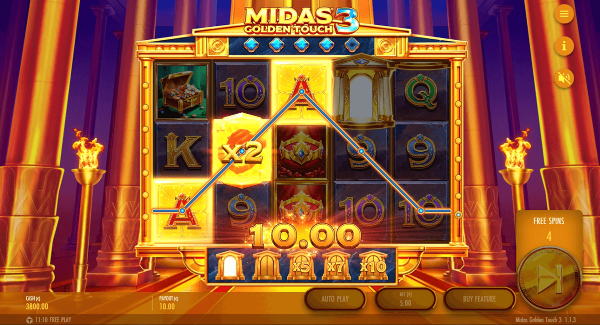 Midas Golden Touch 3 free spins