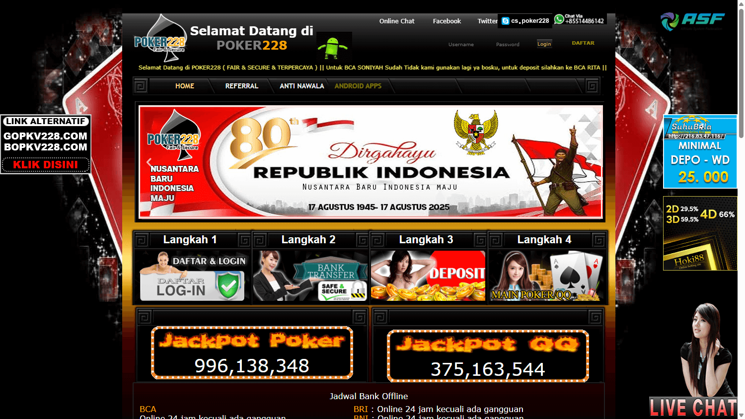 POKER228_Casino_homepage_desktop