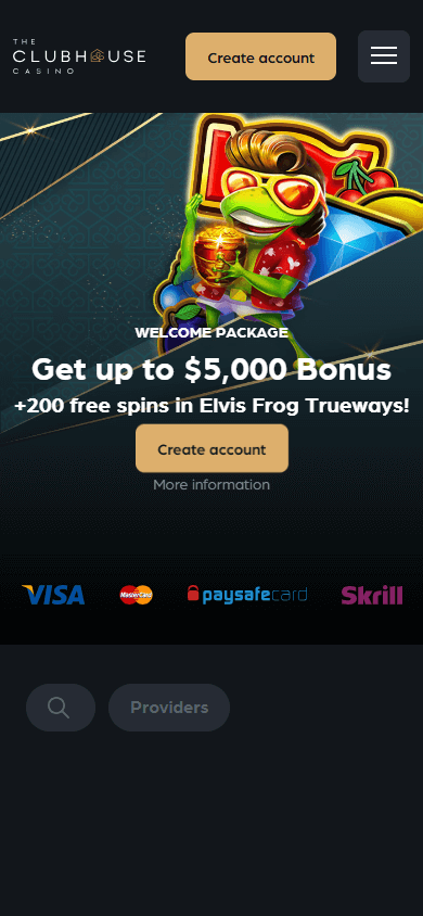 Access Clubhouse Casino on Mobile