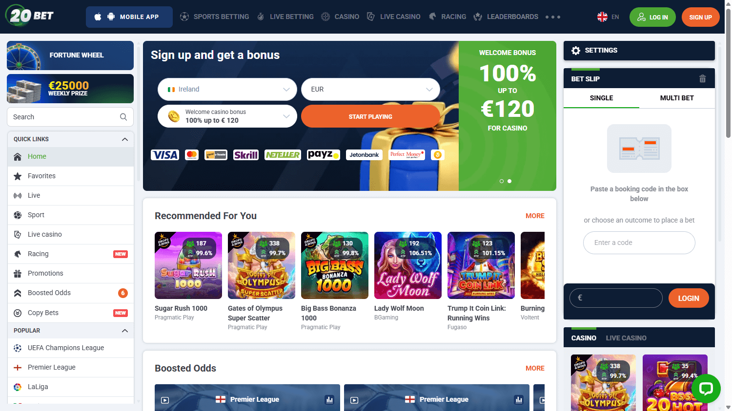 20bet Casino Kezdőlap Asztali Verzió