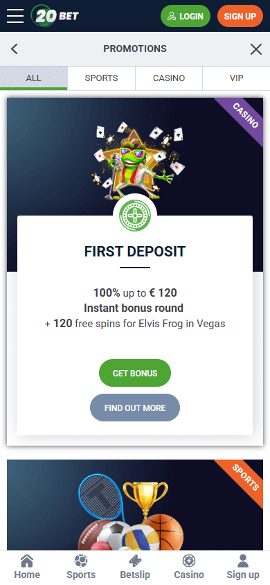 20Bet Casino Promotions