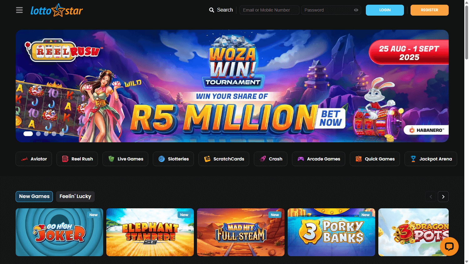 LottoStar_Casino_homepage_desktop