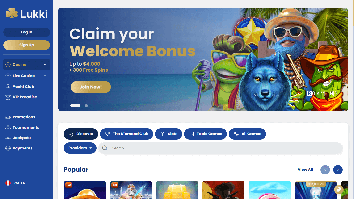 Lukki Casino Game Gallery