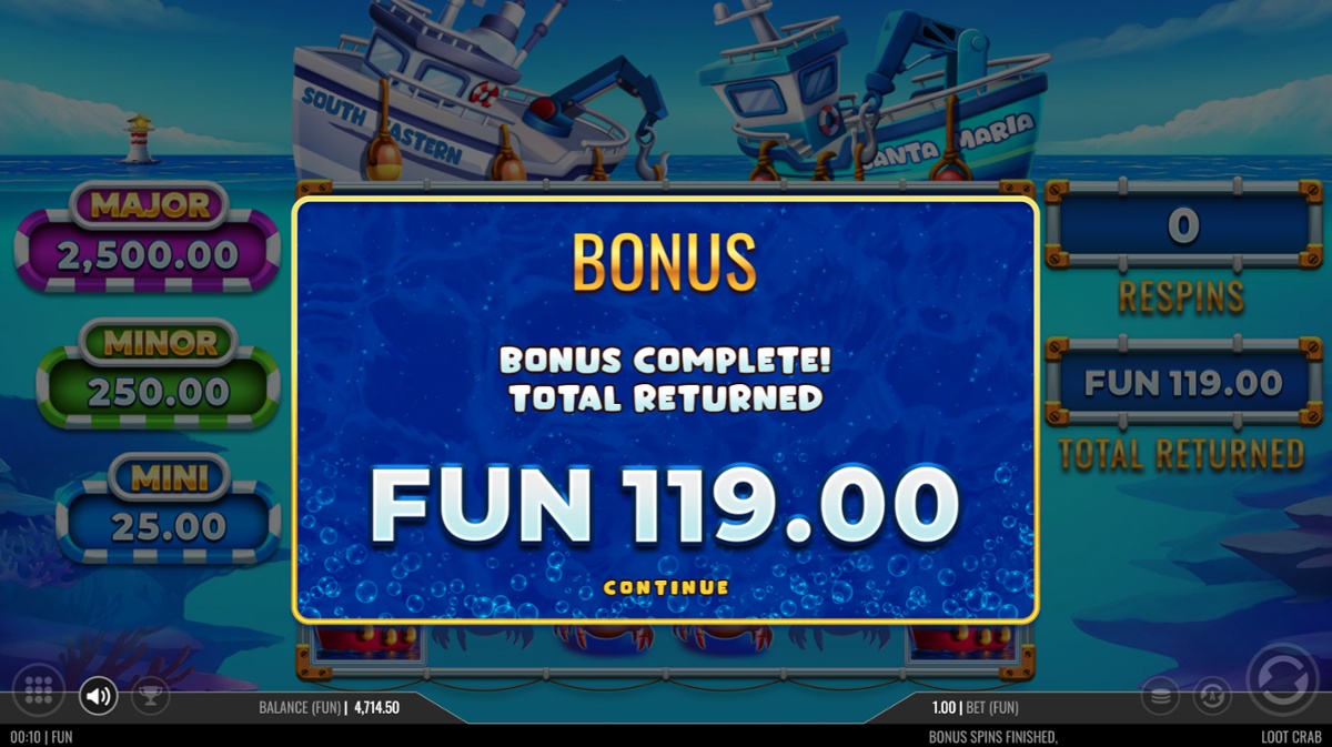 Loot Crab - Bonus Respins win