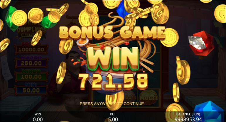 Yummy Dumplings - Bonus game win