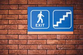 Exit sign and stairs