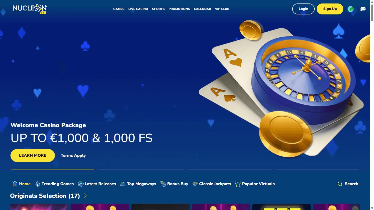 Nucleonbet_Casino_homepage_desktop