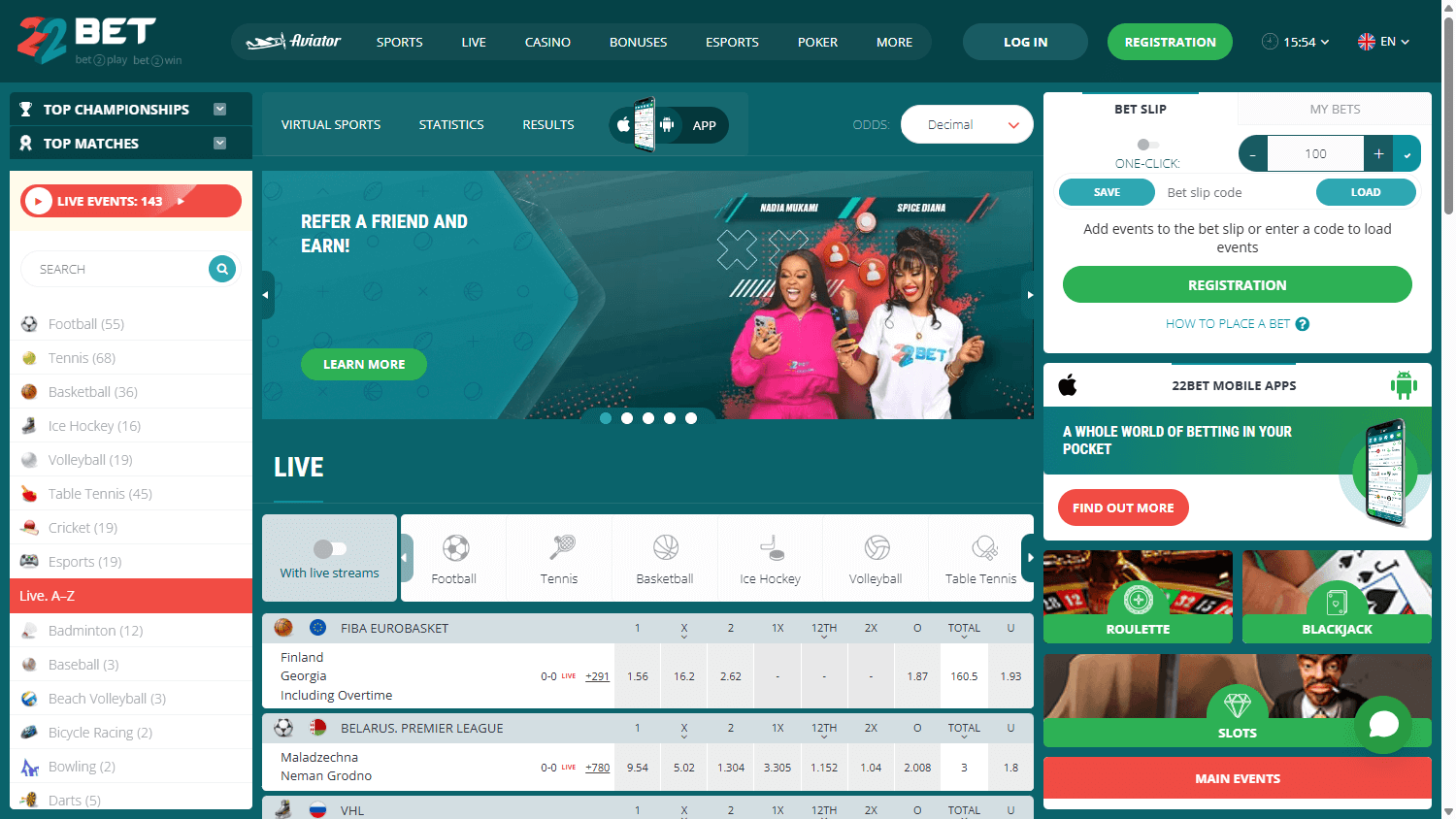 22bet_Casino_UG_homepage_desktop