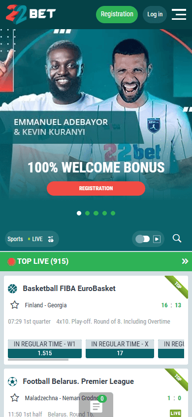 22bet_Casino_NG_homepage_mobile