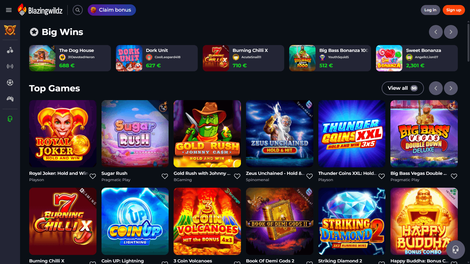 blazingwildz_casino_homepage_desktop