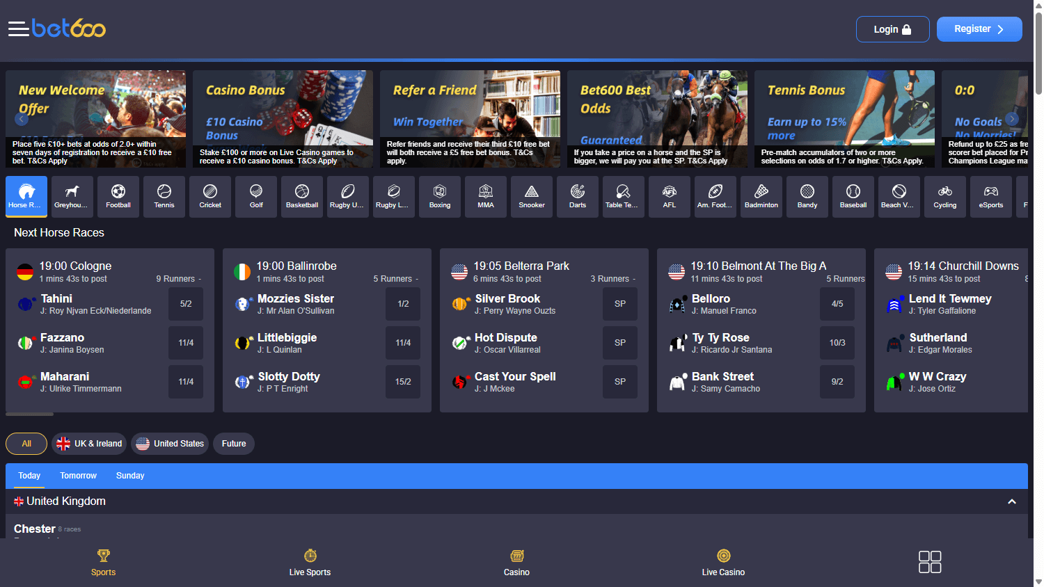 Bet600_Casino_homepage_desktop