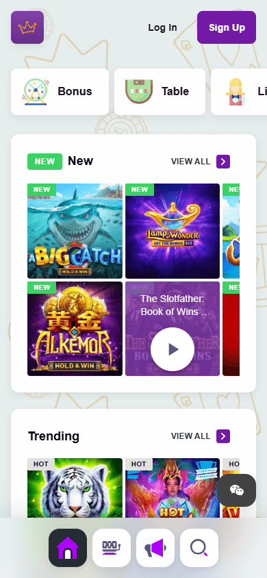 MajestySlots_Casino_homepage_mobile