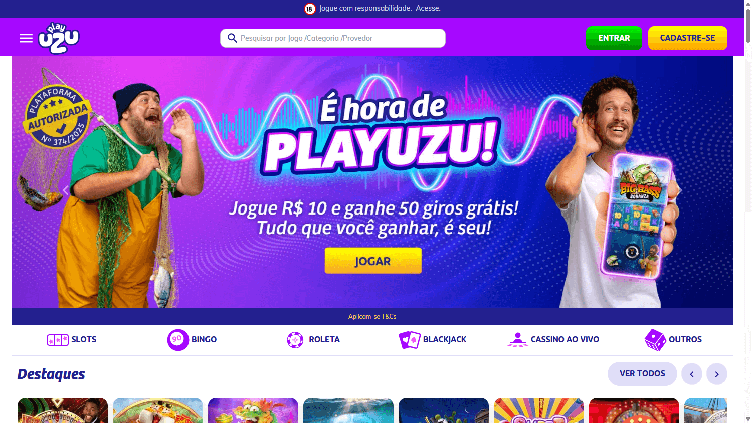 playuzu_casino_br_homepage_desktop