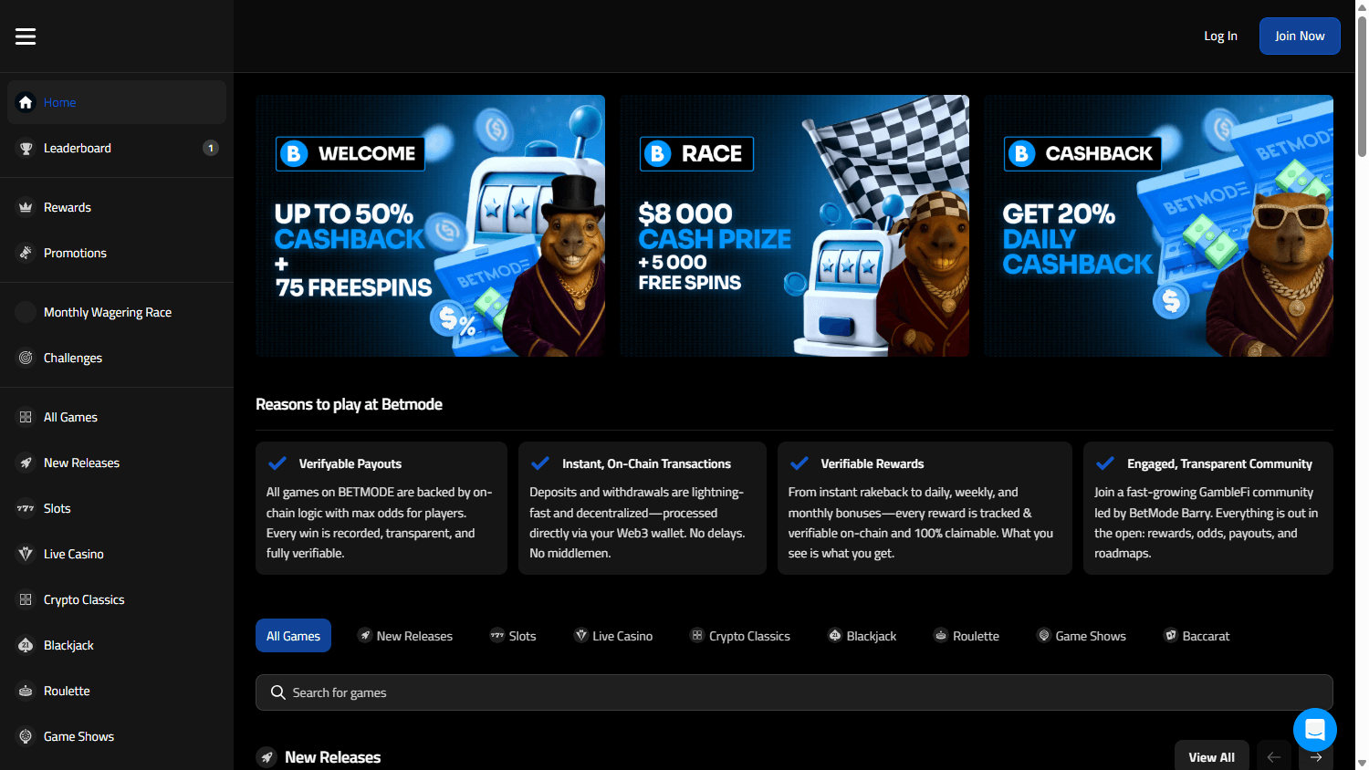betmode.io_casino_homepage_desktop