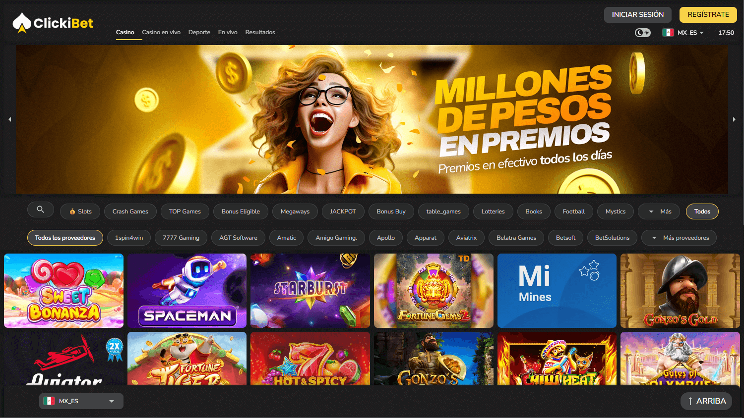 clickibet_casino_homepage_desktop