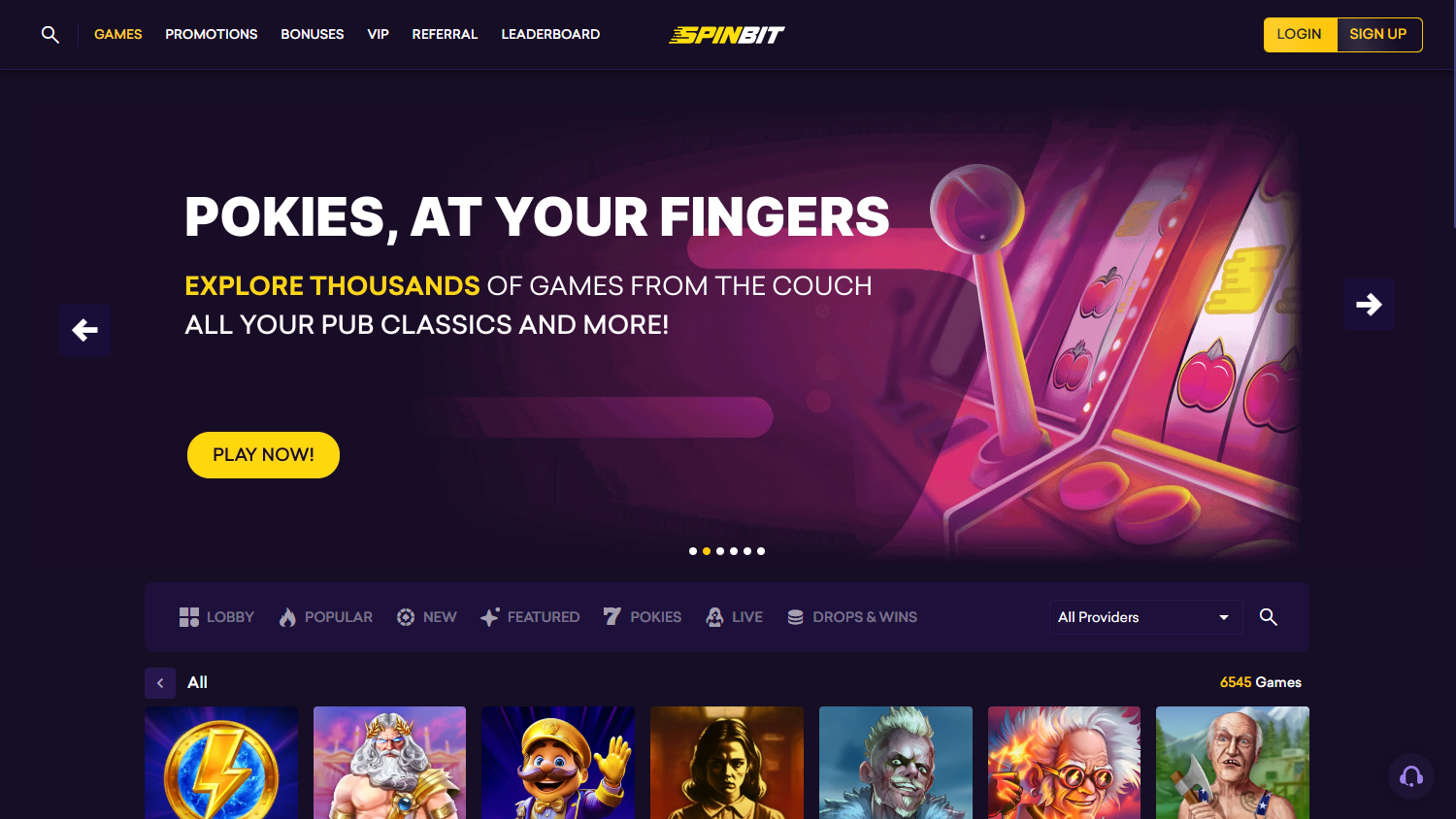 Spinbit Casino Game Gallery