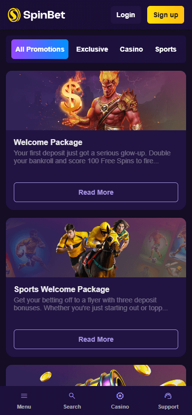 Spinbet promotions mobile