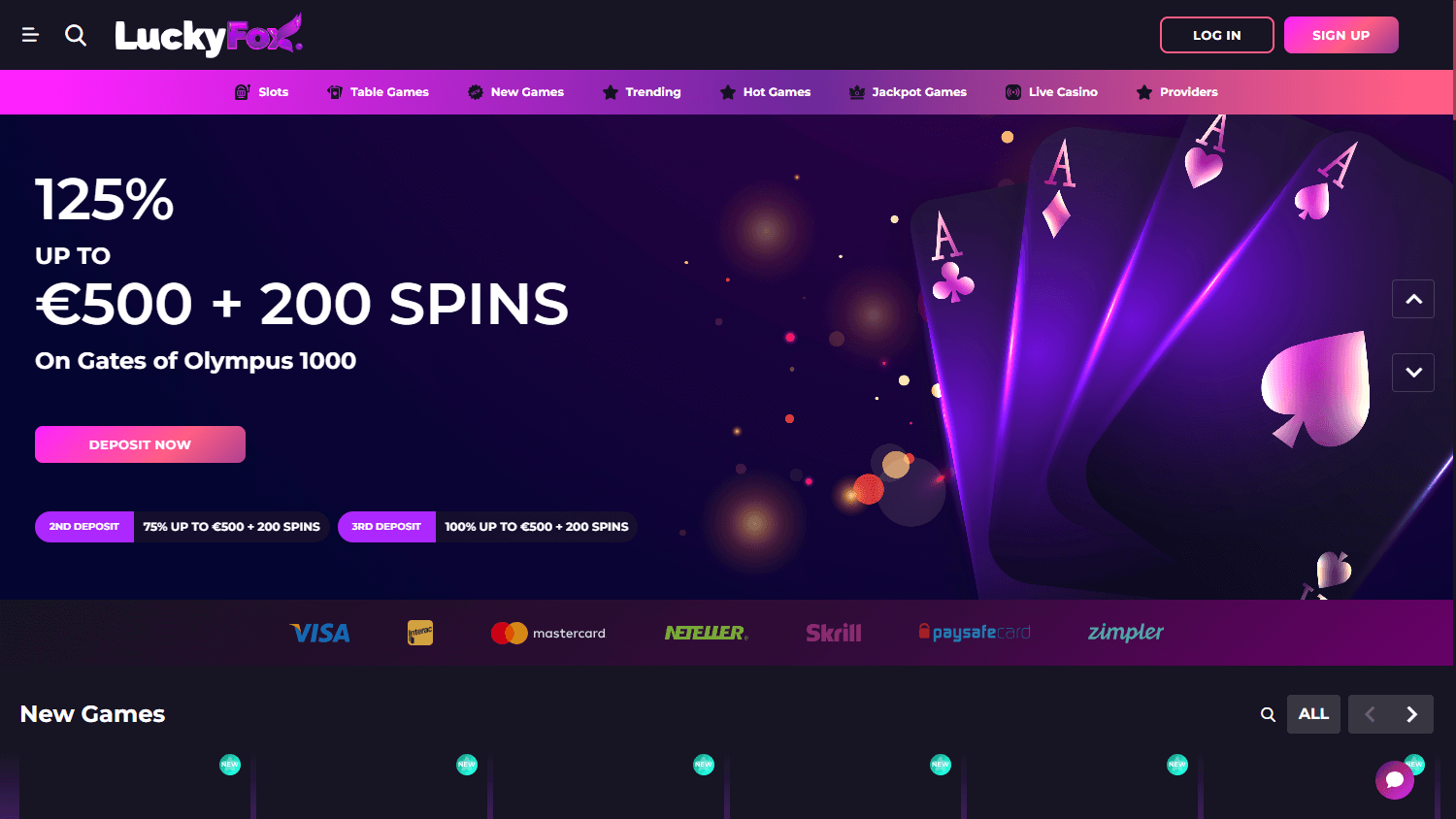 Lucky_Fox_Casino_homepage_desktop