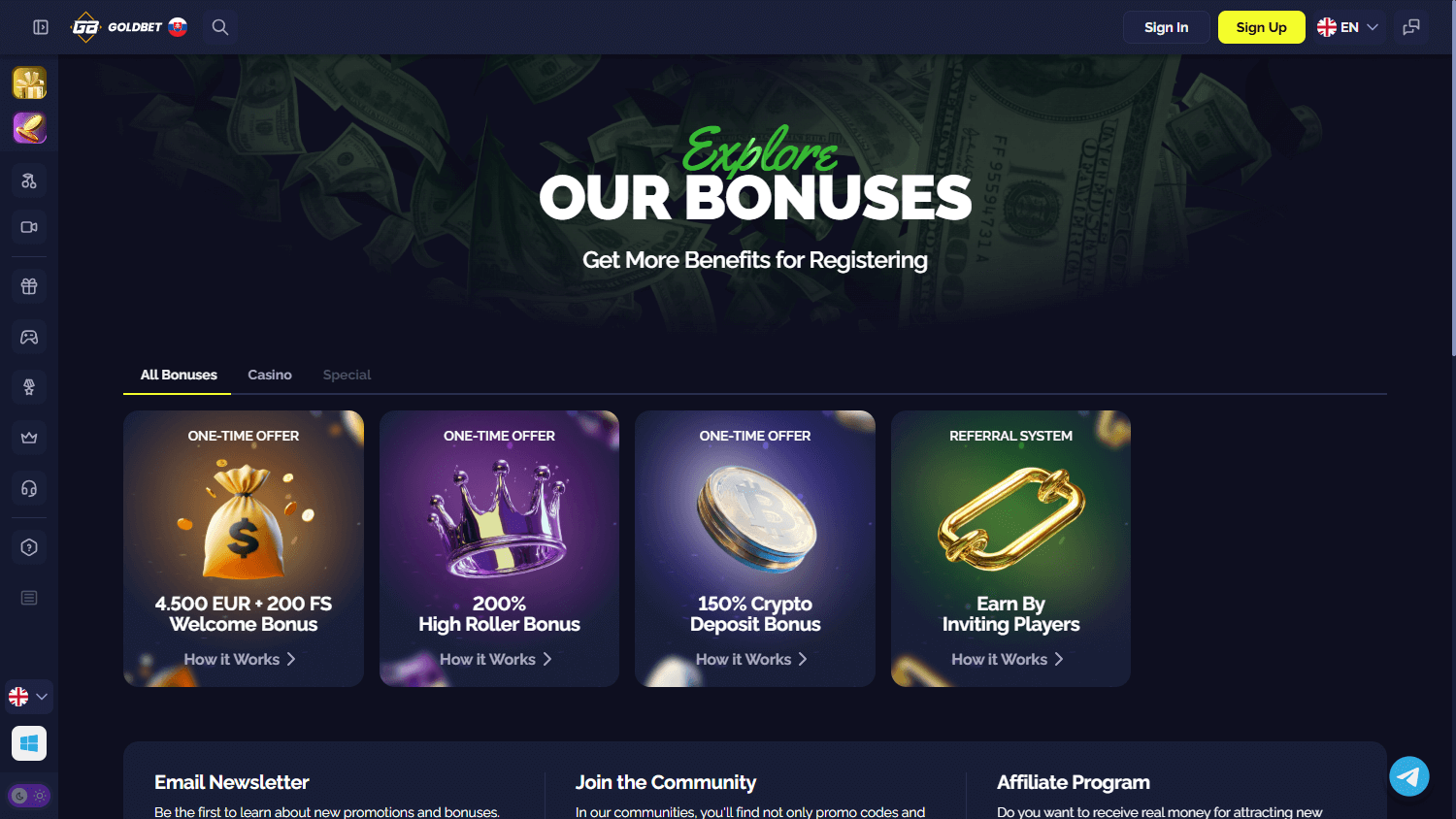 GoldBet Casino Promotions