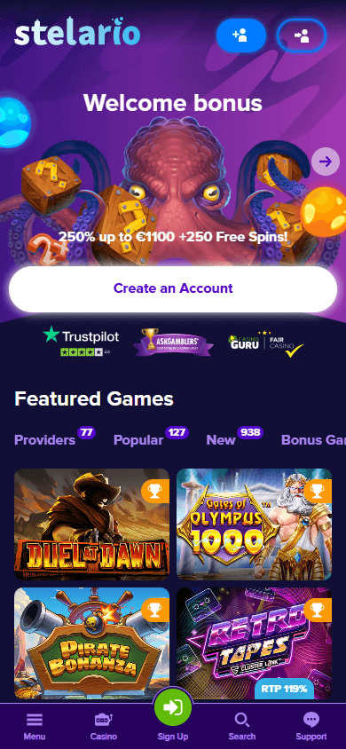 stelario_casino_homepage_mobile