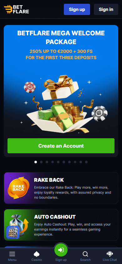 Betflare_casino_homepage_mobile