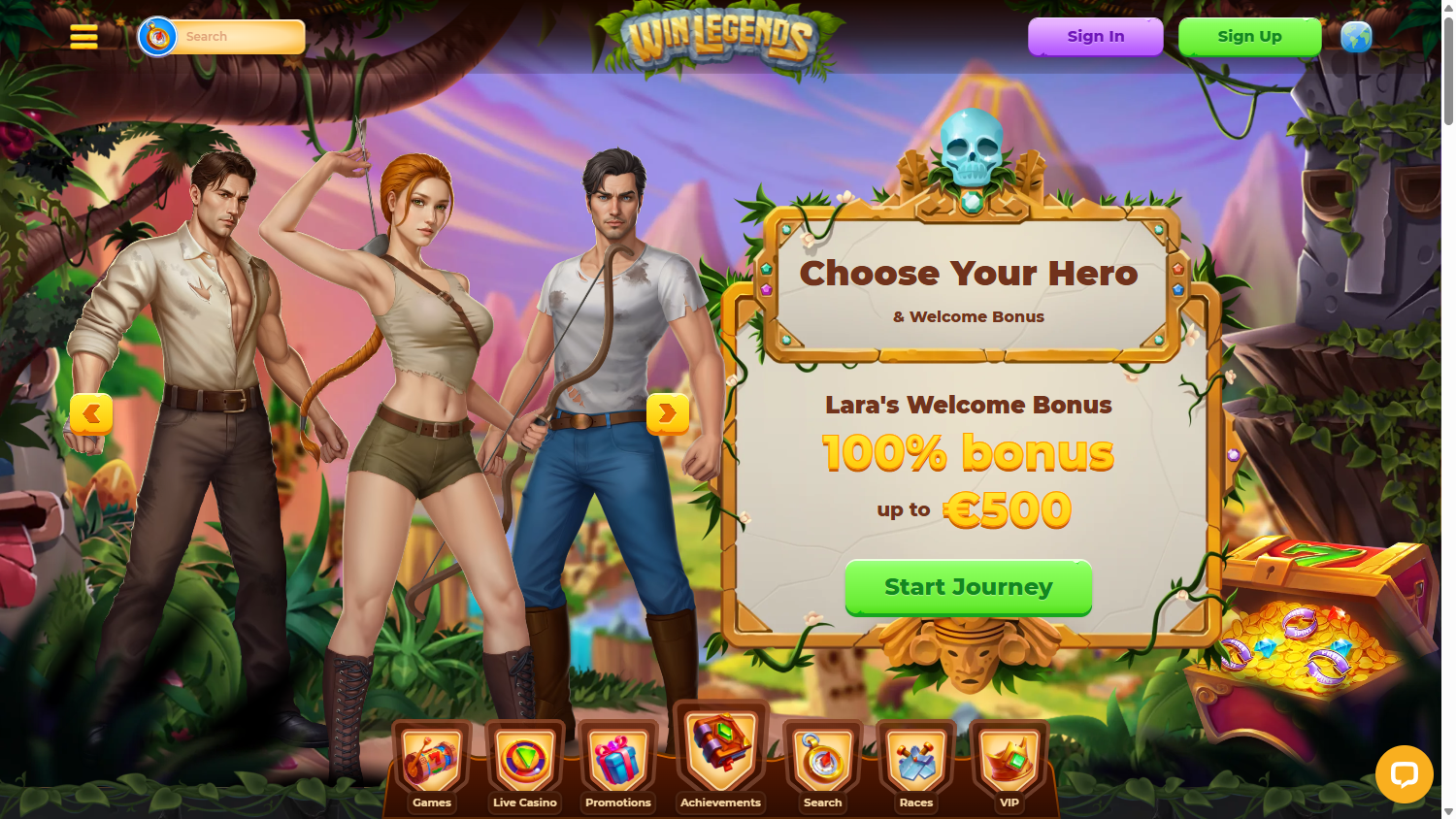 winlegends_casino_homepage_desktop