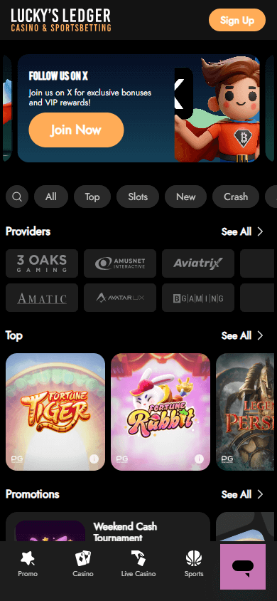 Lucky's_Ledger_Casino_homepage_mobile