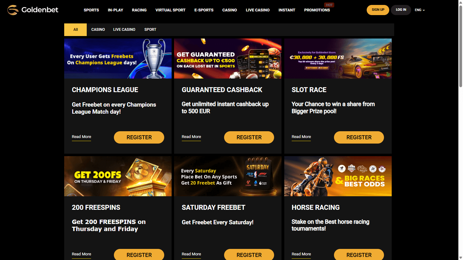 GoldenBet Casino Promotional Interface