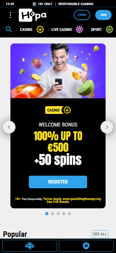 hopa_casino_homepage_mobile