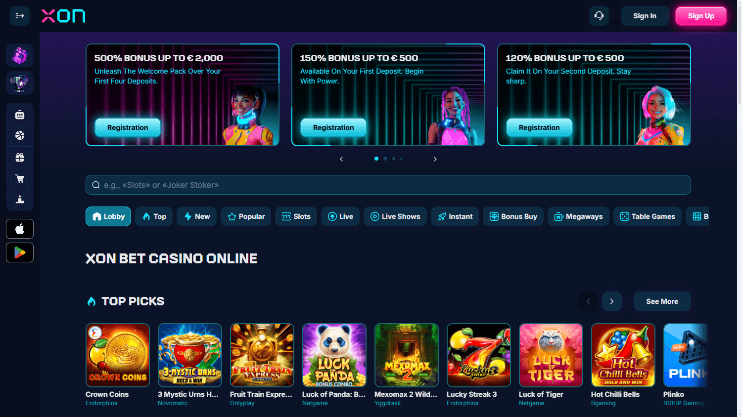 Xon_Bet_Casino_homepage_desktop
