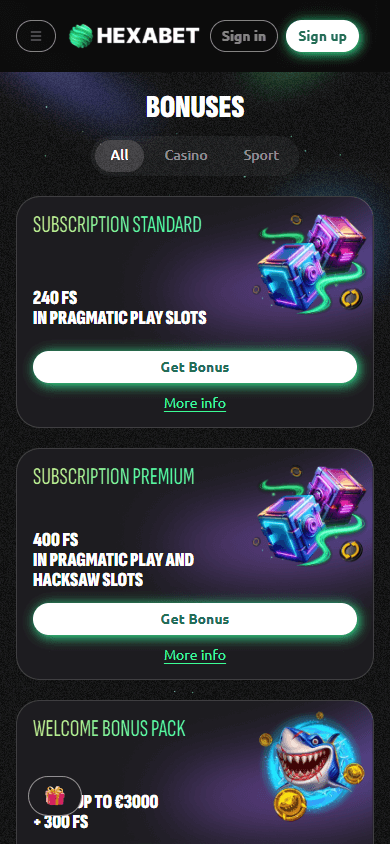 Hexabet_Casino_promotions_mobile