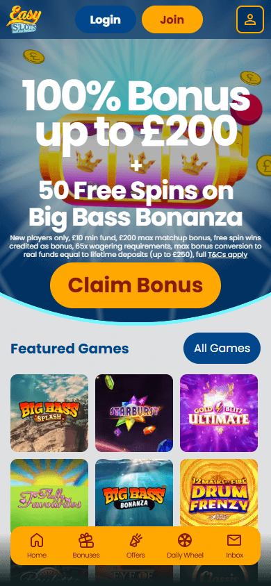 Easy_Slots_Casino_homepage_mobile