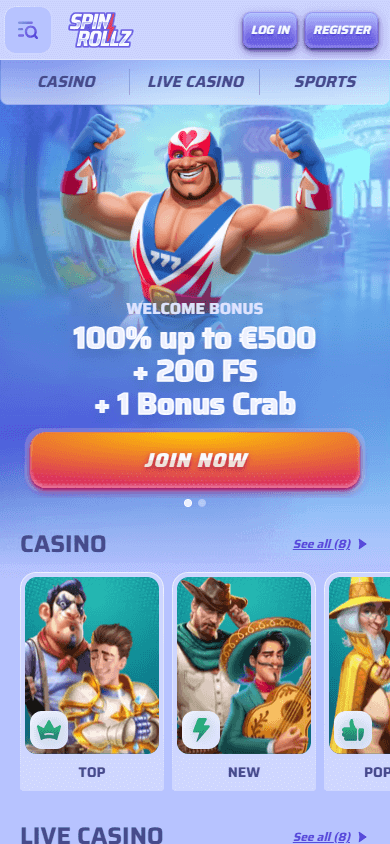 Spinrollz_Casino_homepage_mobile