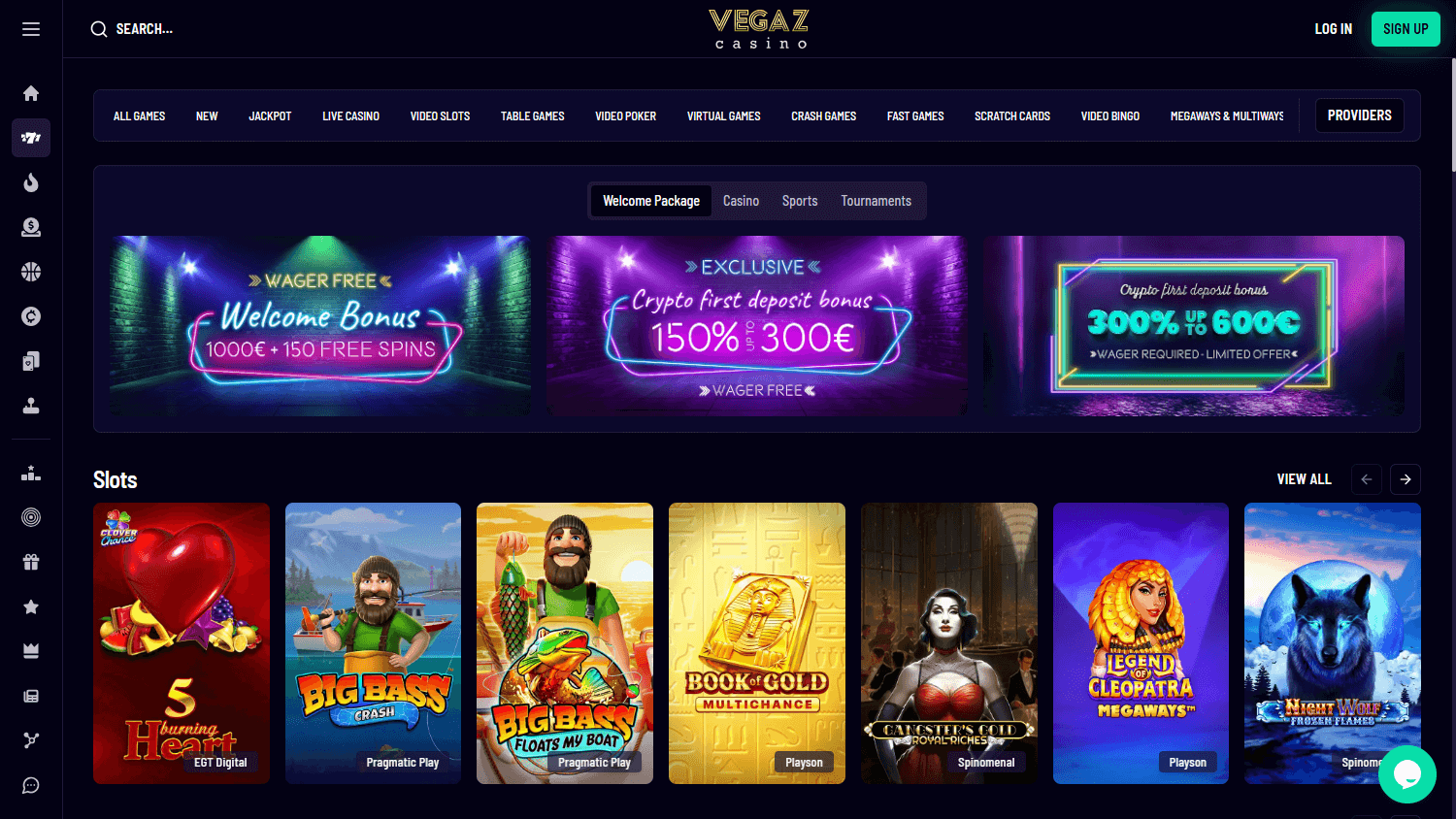 Vegaz_Casino_homepage_desktop
