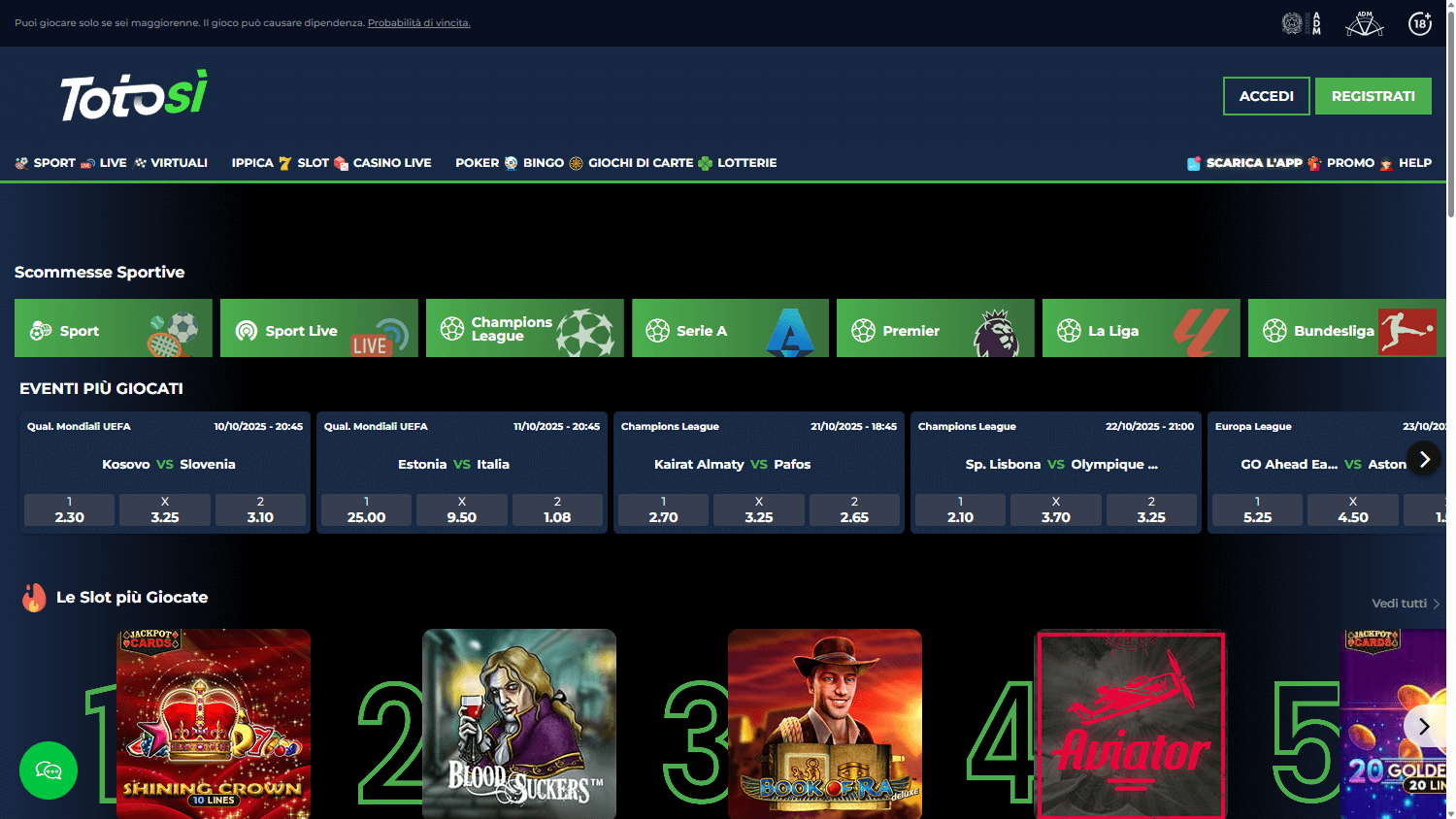 CheScommessa_Casino_homepage_desktop