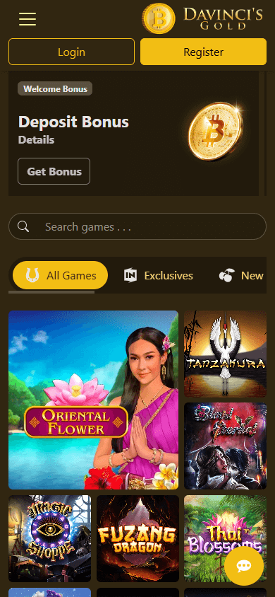 DaVincis_Gold_Casino_homepage_mobile