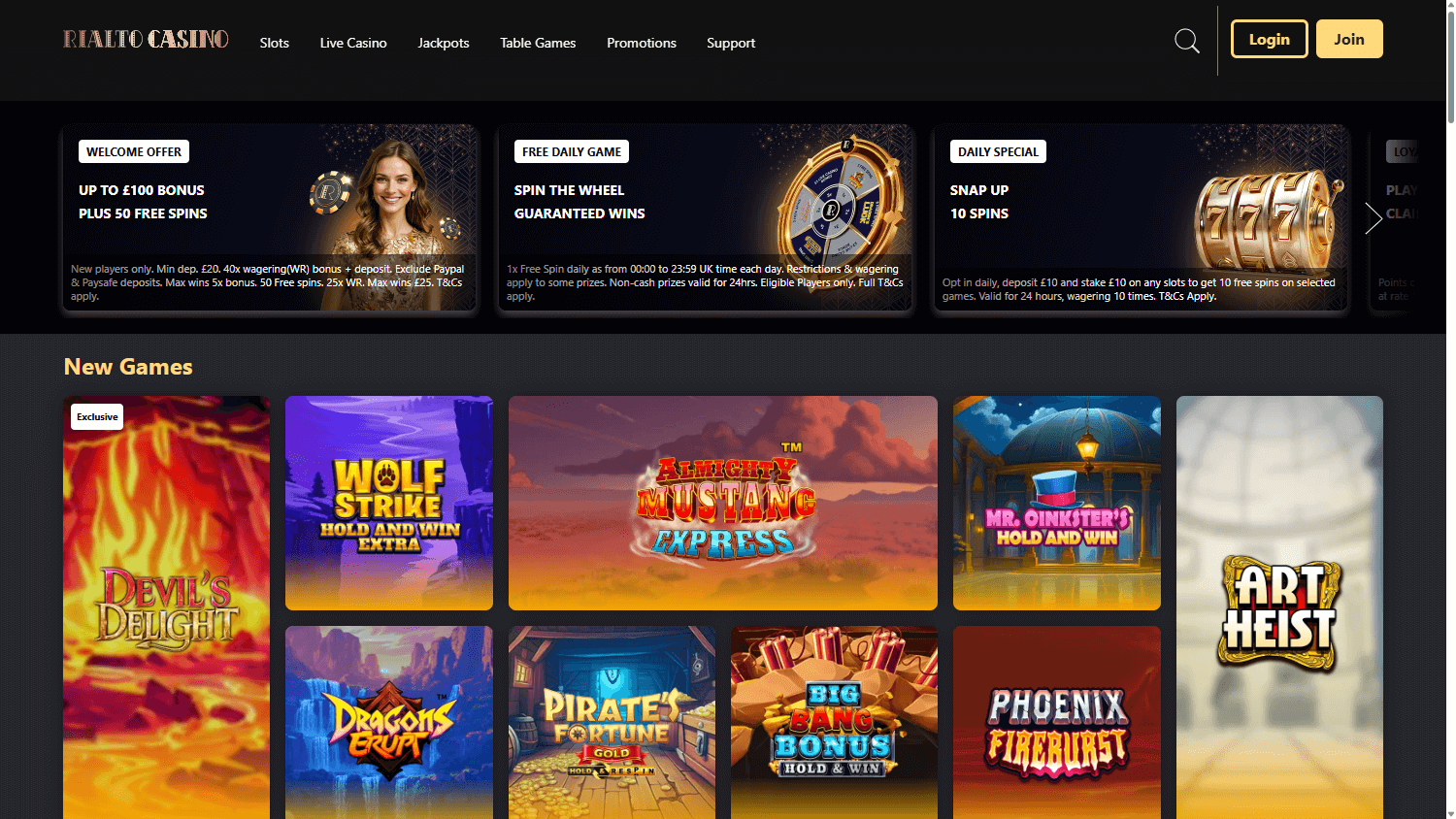 Rialto homepage website screenshot