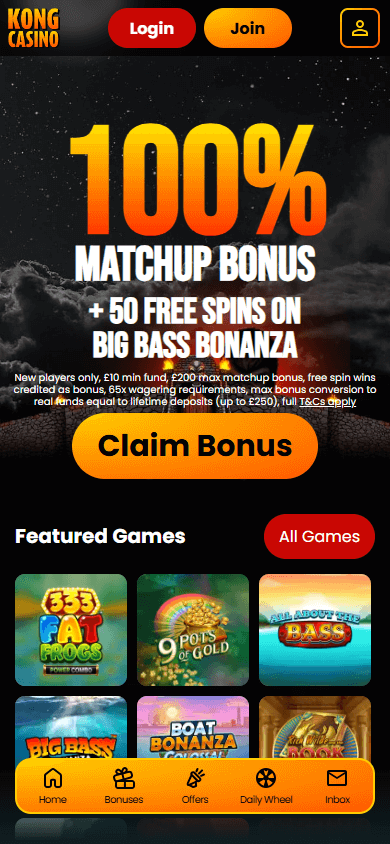 Kong_Casino_homepage_mobile