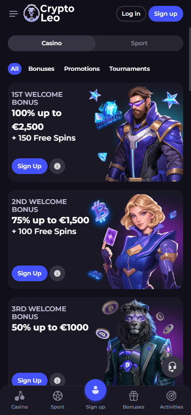 CryptoLeo_Casino_promotions_mobile