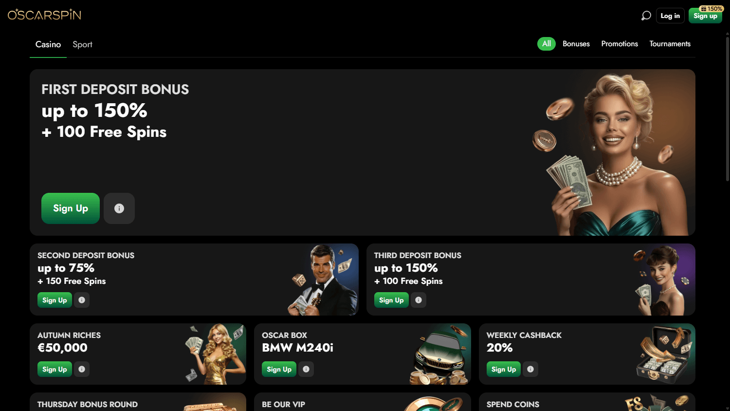 get best Oscar Spin Casino birthday bonus