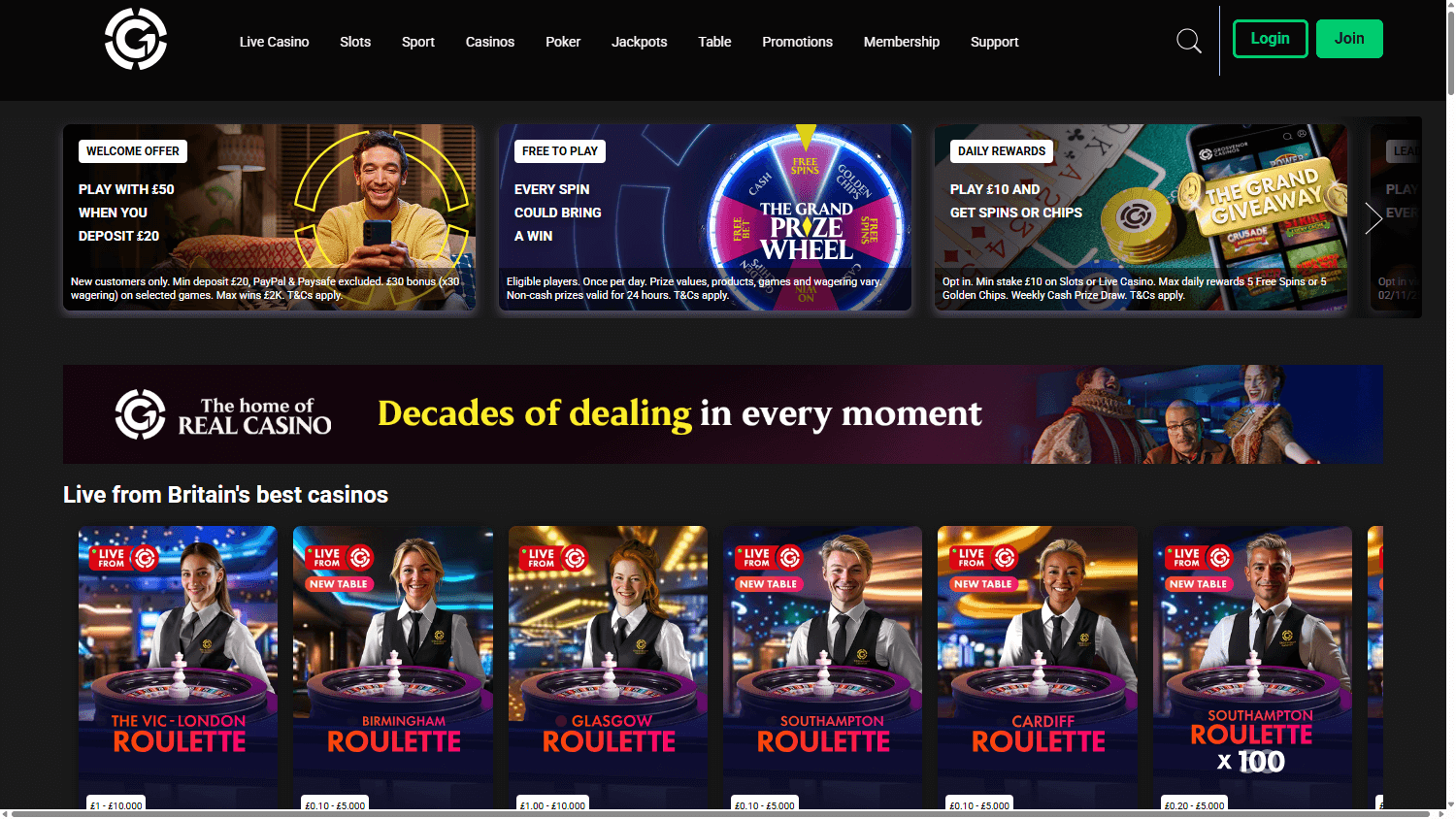 Grosvenor homepage website screenshot
