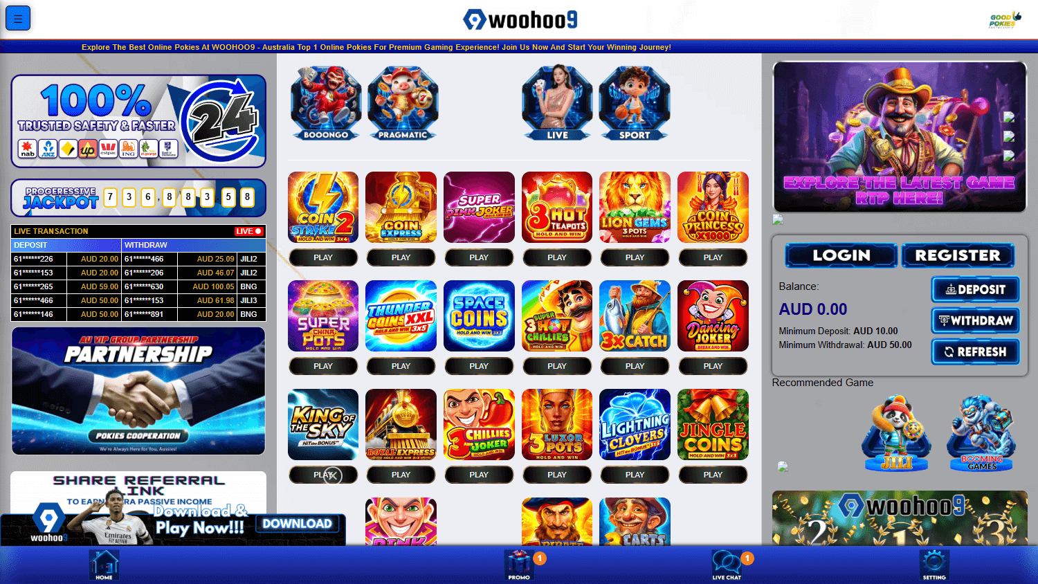 woohoo9_casino_homepage_desktop