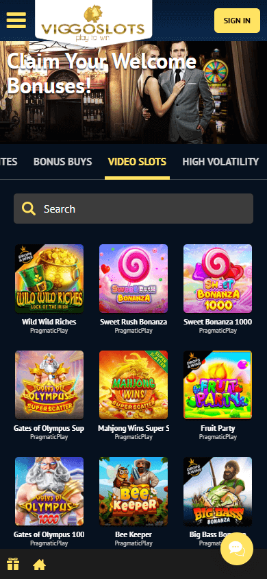 Viggoslots Casino Spielgalerie Mobile